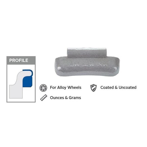 Perfect Equipment PWWMC025 0.25 oz Mag Wheel Weight; Box of 50 PWWMC025 - main